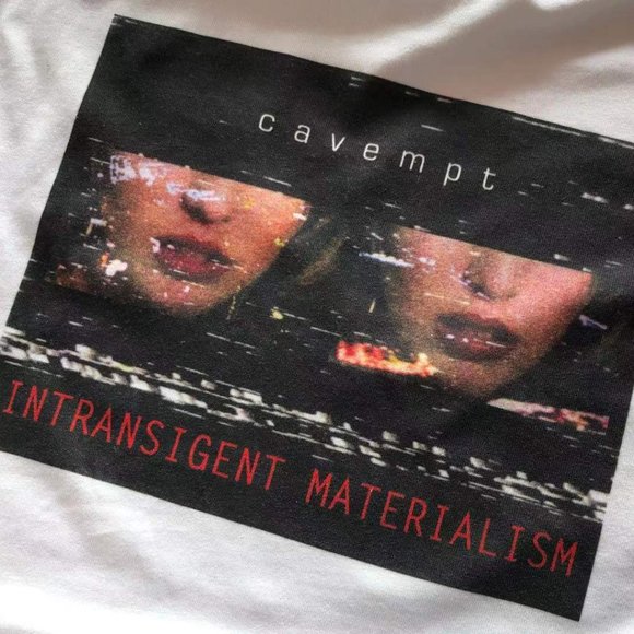 Cavermpt White Long-Sleeved Turtleneck Bottoming Shirt with Face Print - Picture 13 of 15